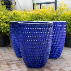 Large Vertical Wave Planter - Blue Glazed Heavy Terracotta 8 Large Vertical Wave Planter - Blue Glazed Heavy Terracotta -Plant Garden World img 5843 scaled