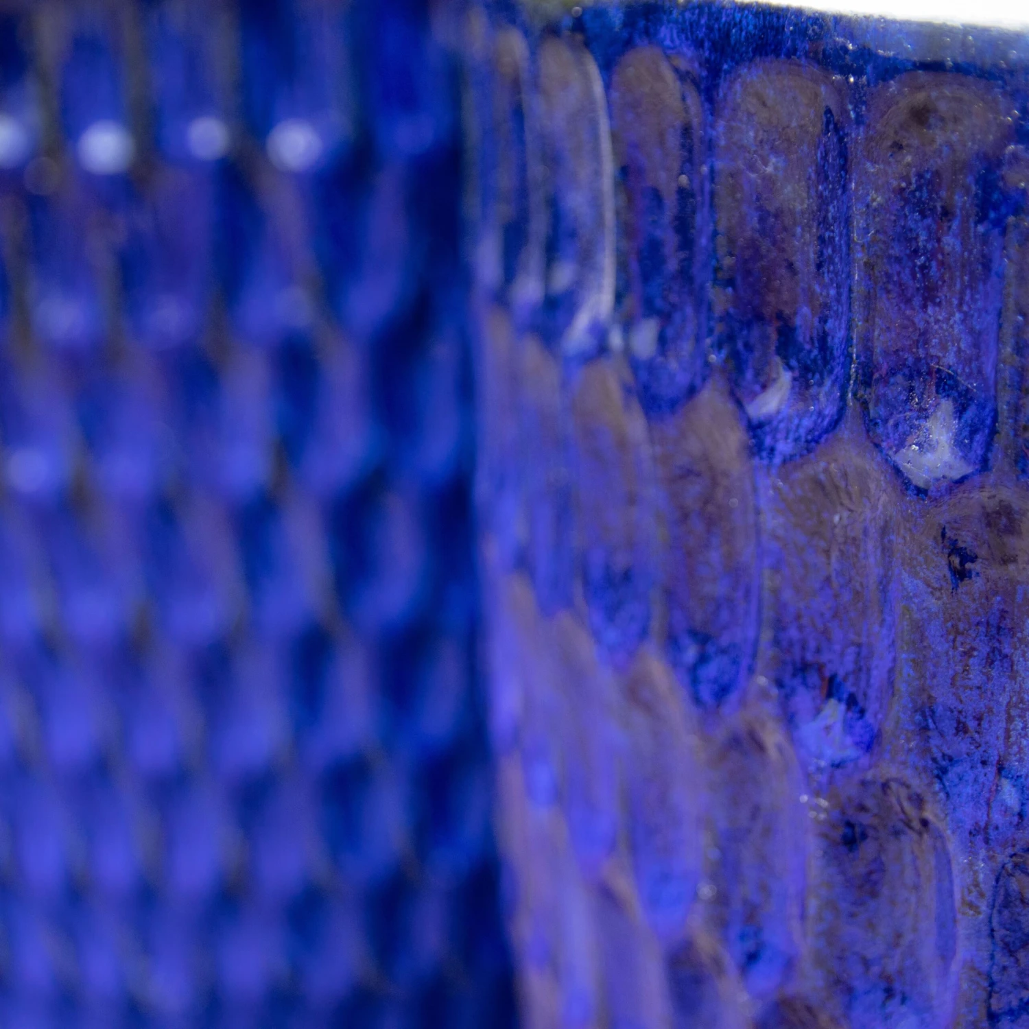 Large Vertical Wave Planter - Blue Glazed Heavy Terracotta 2 Large Vertical Wave Planter - Blue Glazed Heavy Terracotta - Image 2